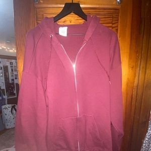 XL Maroon Hanes Zip Up!